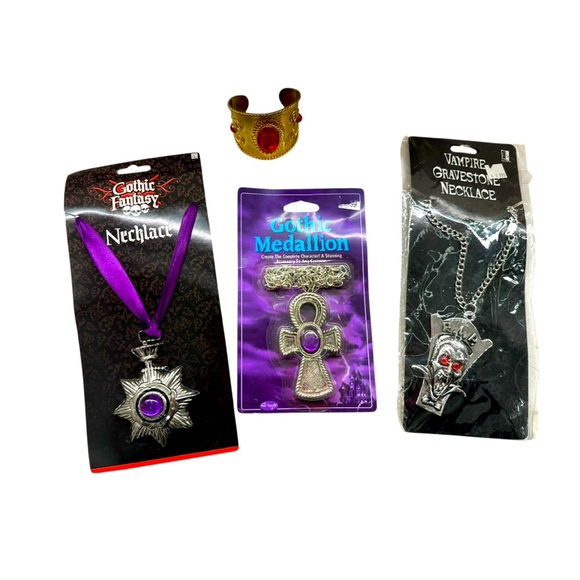 Gothic Fantasy Jewelry Set with Purple and Red Accents - Picture 2 of 9